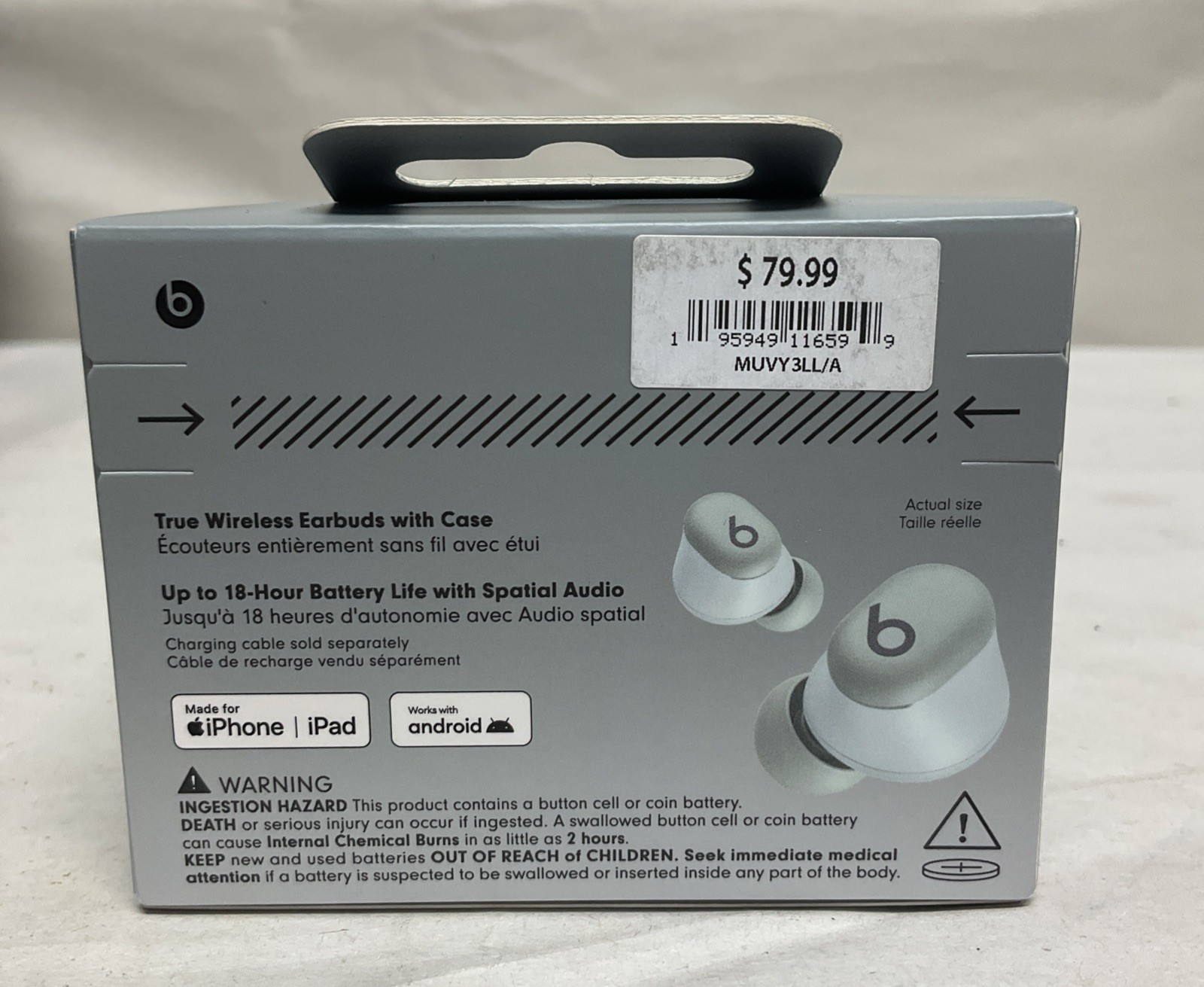 Beats – Solo Buds True Wireless Earbuds – Storm Gray MUVY3LL/A NEW!