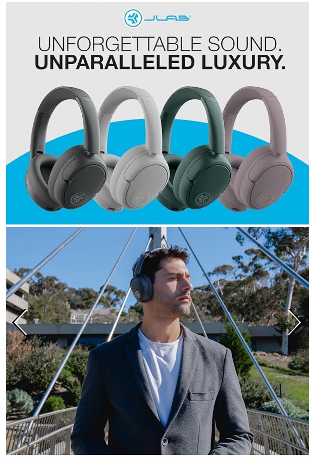 JLab JBuds Lux Active Noise Cancelling Bluetooth Headphones Cloud White