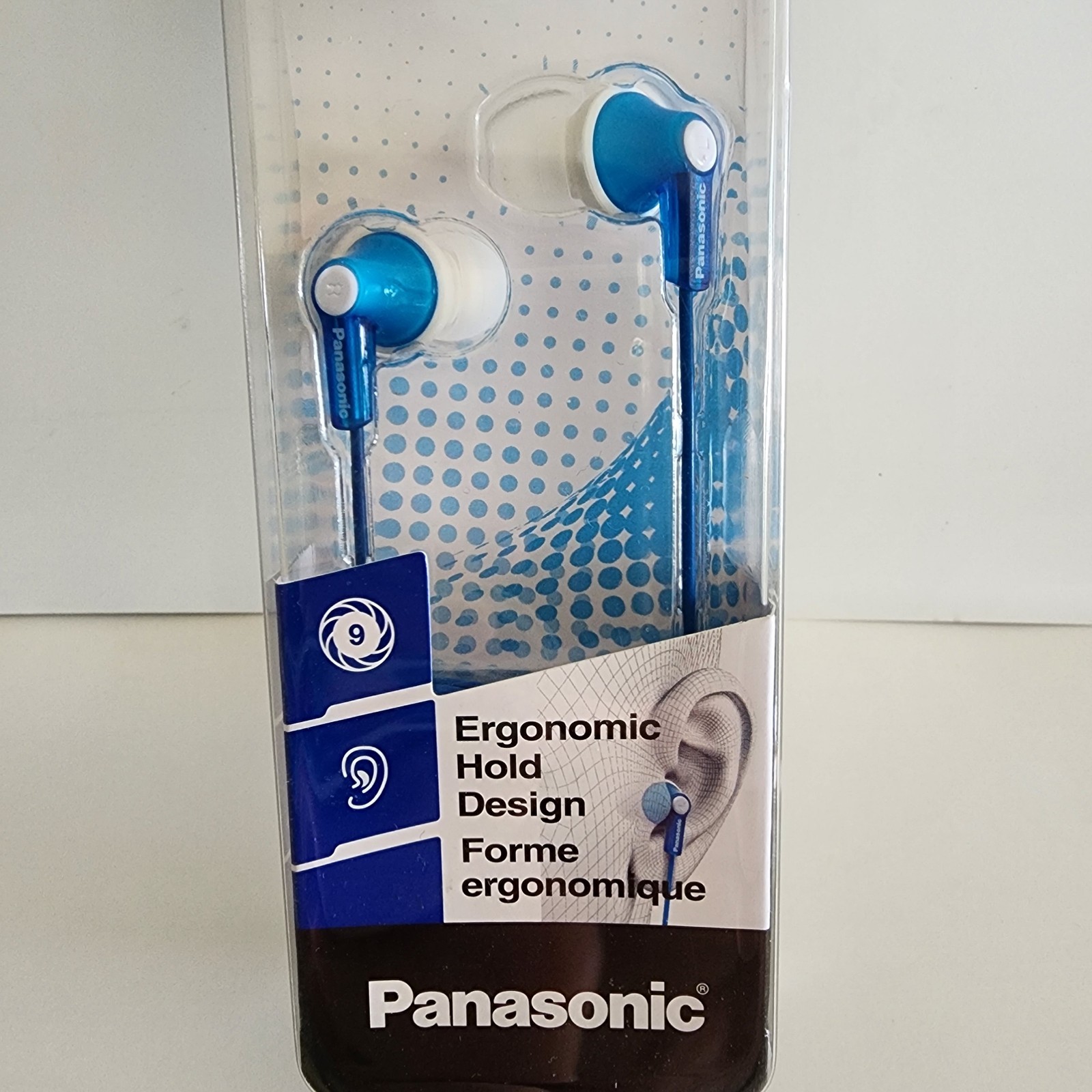 Panasonic RP-HJE120 Ergofit Ergonomic Hold Design Stereo Earphones Blue NEW