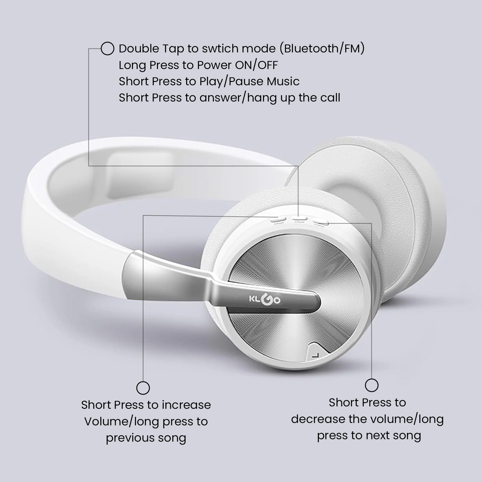 Bundle of 2– KLGO Earbuds + KLGO Over-Ear Headphones 10% Off Free Shipping