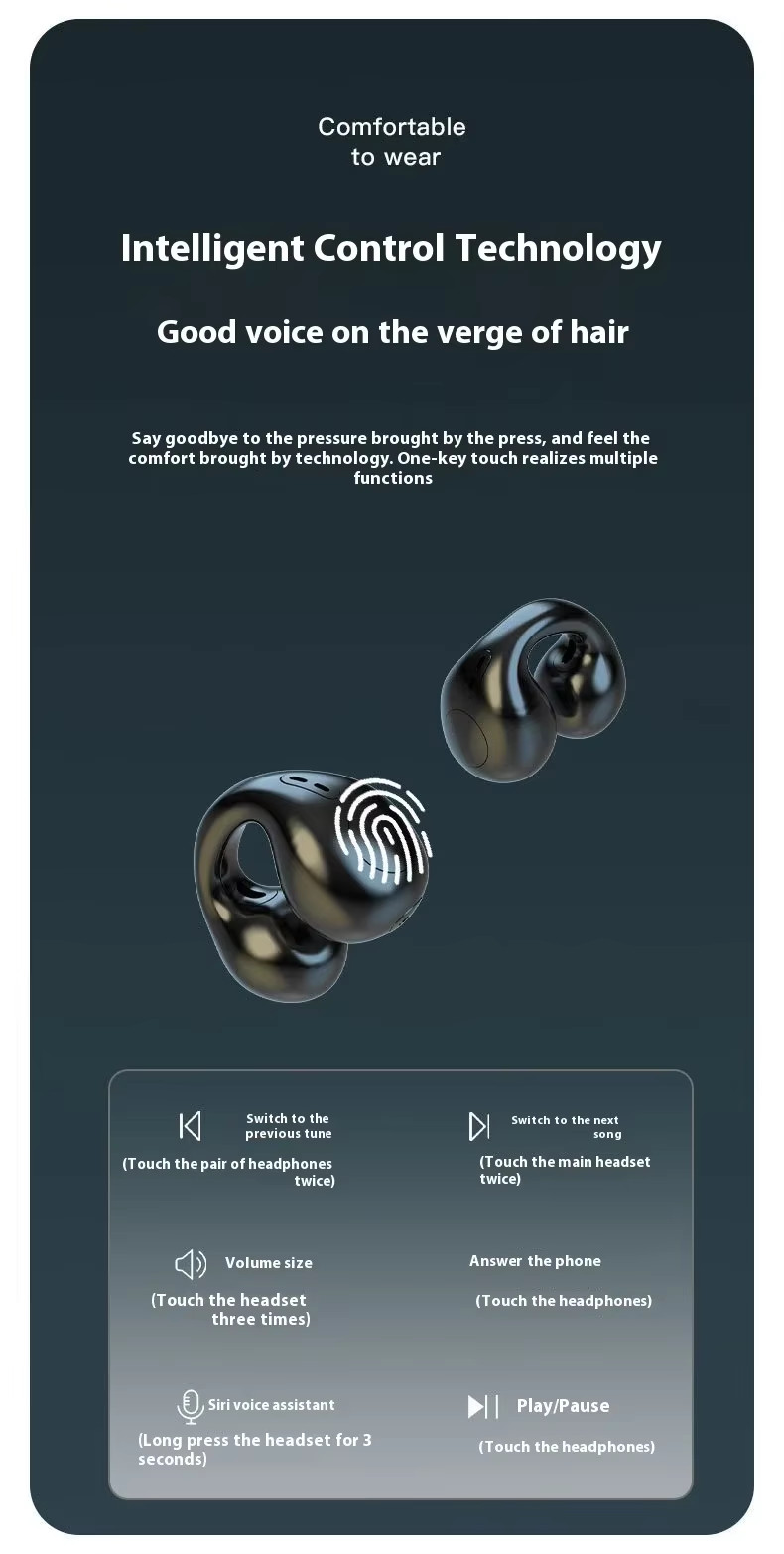 ? Lenovo Clip‑On Wireless Earphones BT5.3 Sport Travel Ear Hook – Rose Red
