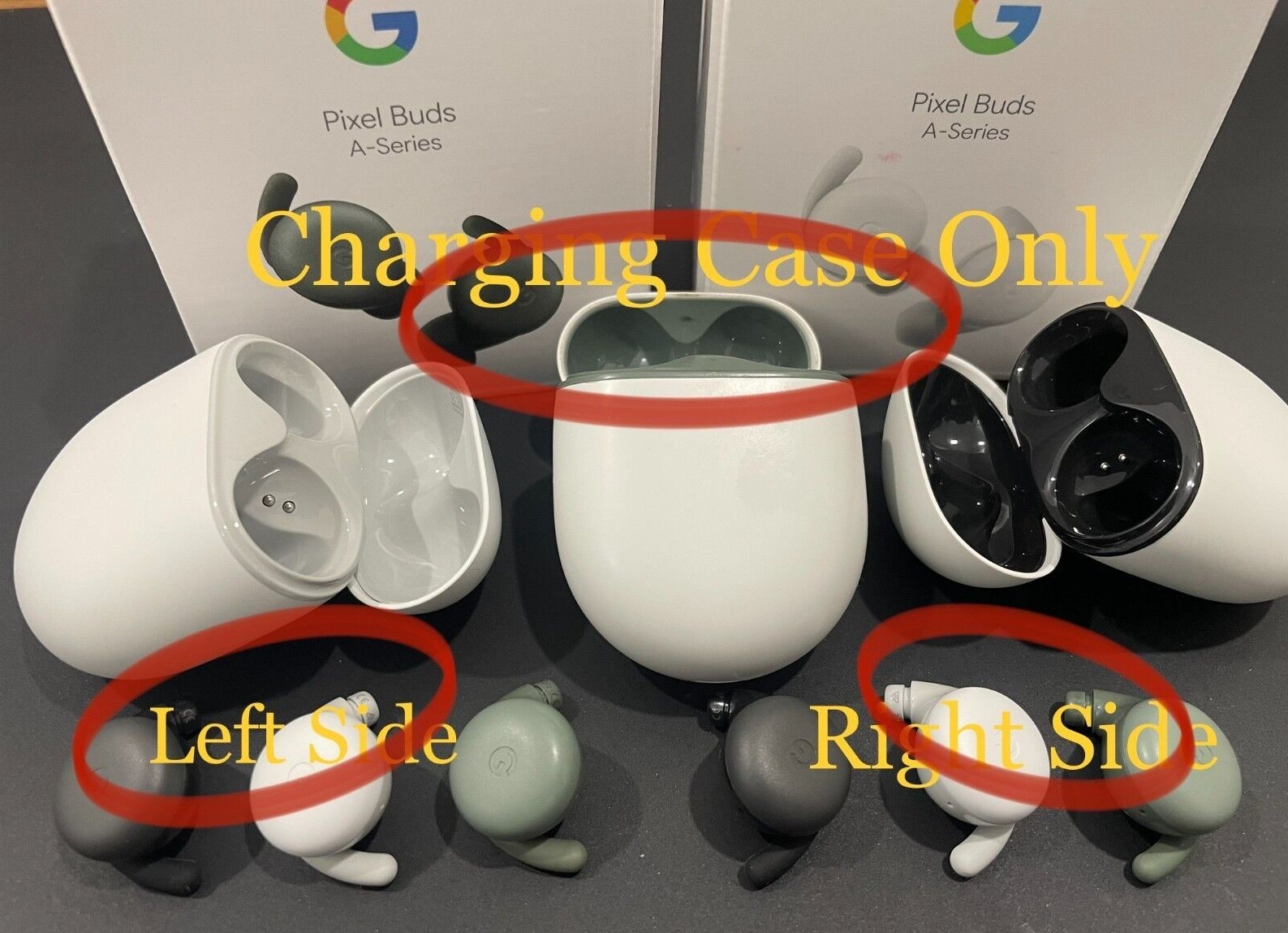 Google Pixel Buds A Series Wireless Headset LEFT/RIGHT/Charging Case Replacement