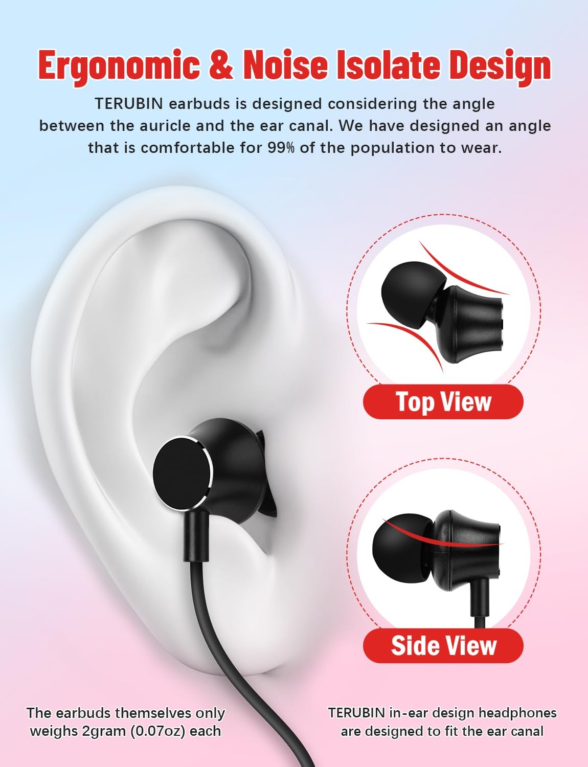 TERUBIN Neckband Bluetooth Headphones, 200H Long Playtime standard, Black
