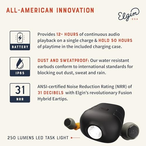 Elgin Rebel True Wireless Earbuds 31dB Noise Reduction