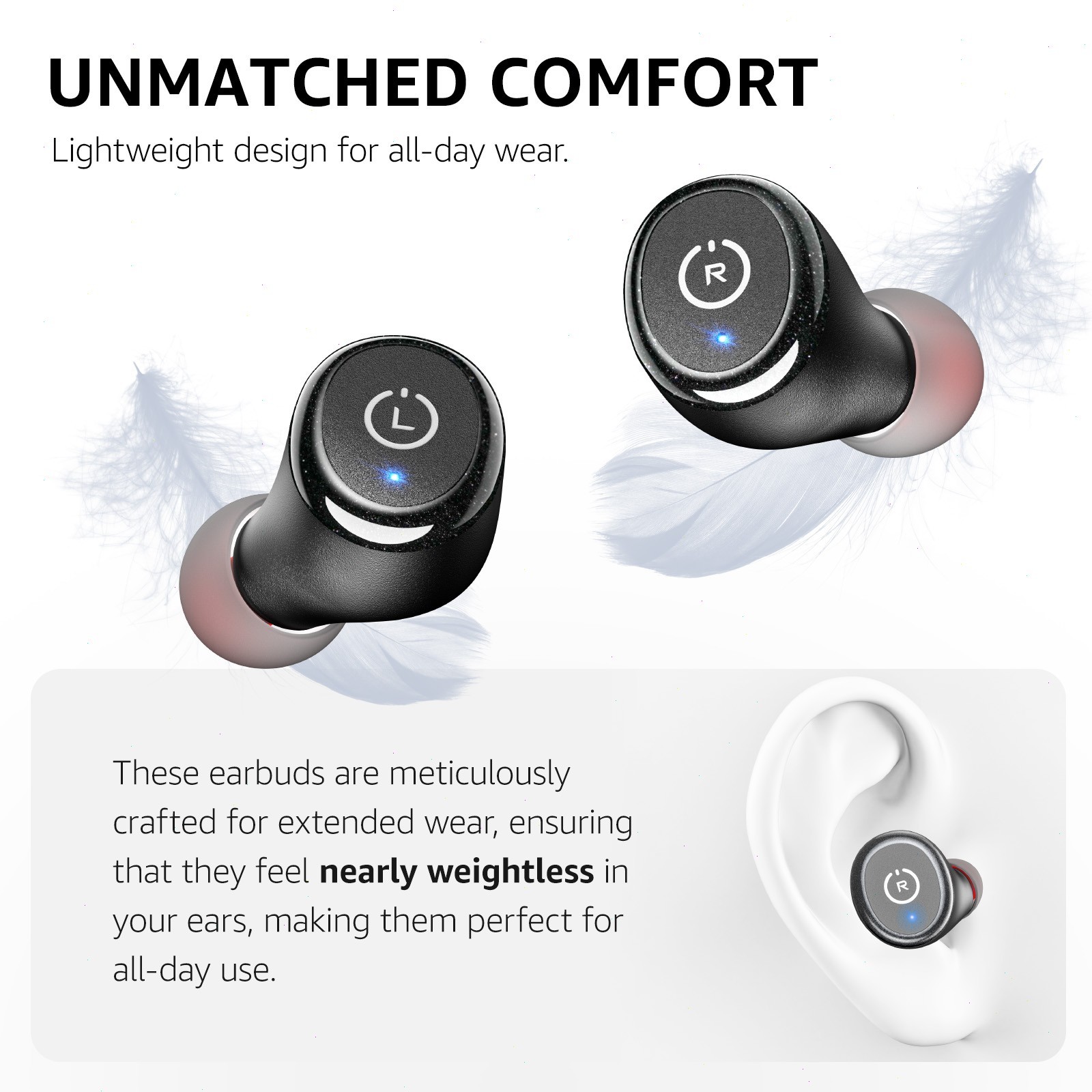TOZO T10 Bluetooth 5.3 Wireless Earbuds IPX8 Waterproof Stereo In Ear Headphones