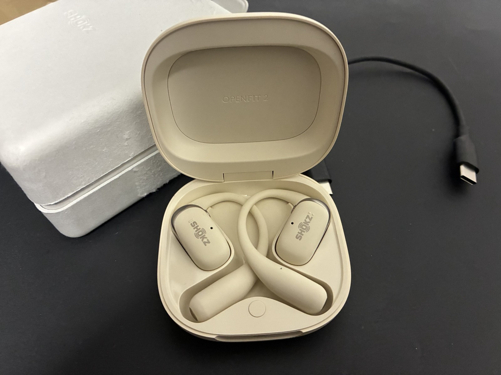 Shokz OpenFit 2 Open-Ear Bluetooth True Wireless Earbuds – Beige (T920)