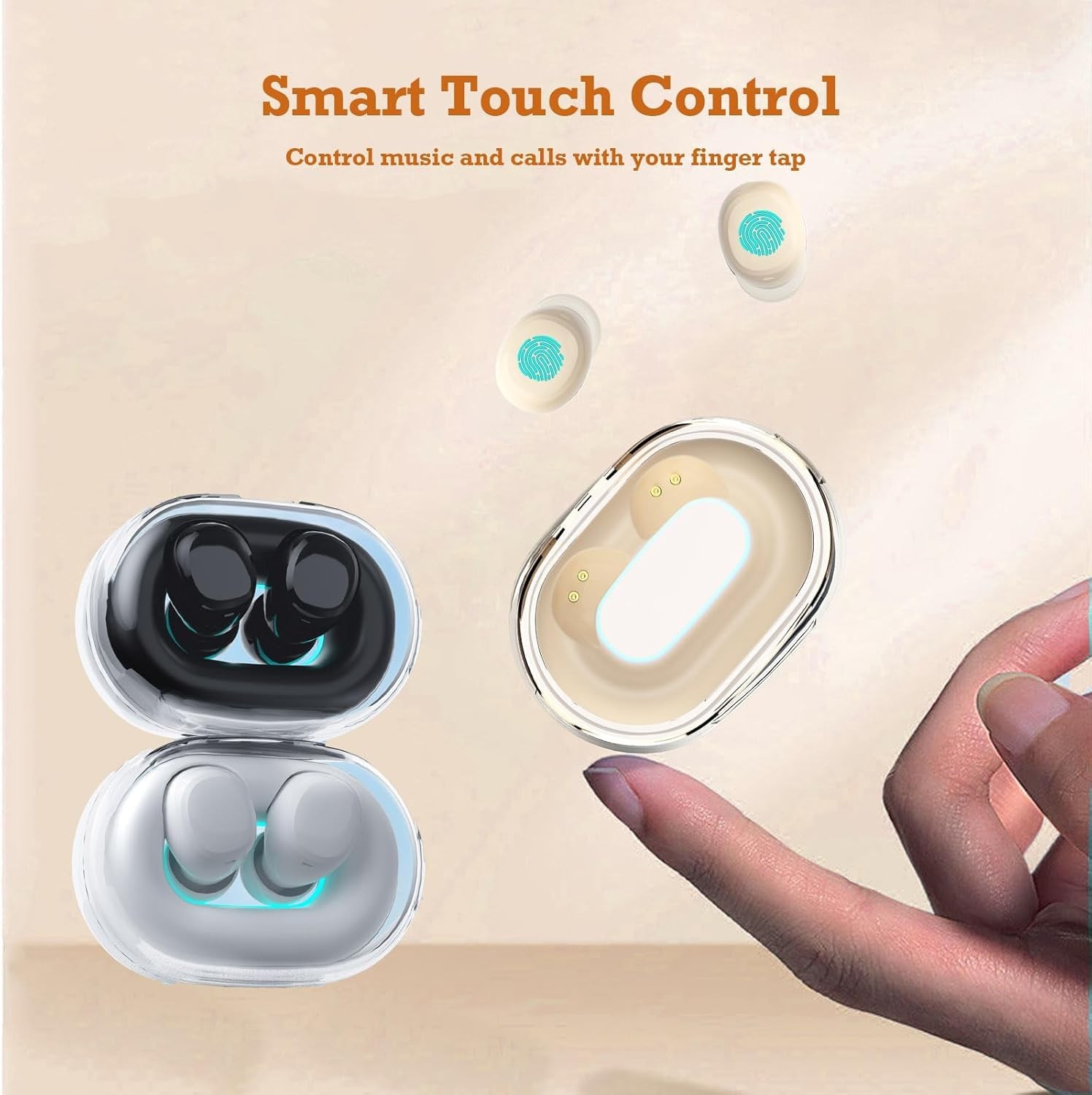 Skin Tone Mini Small Bluetooth Earbuds Invisible Wireless for Ear Nude