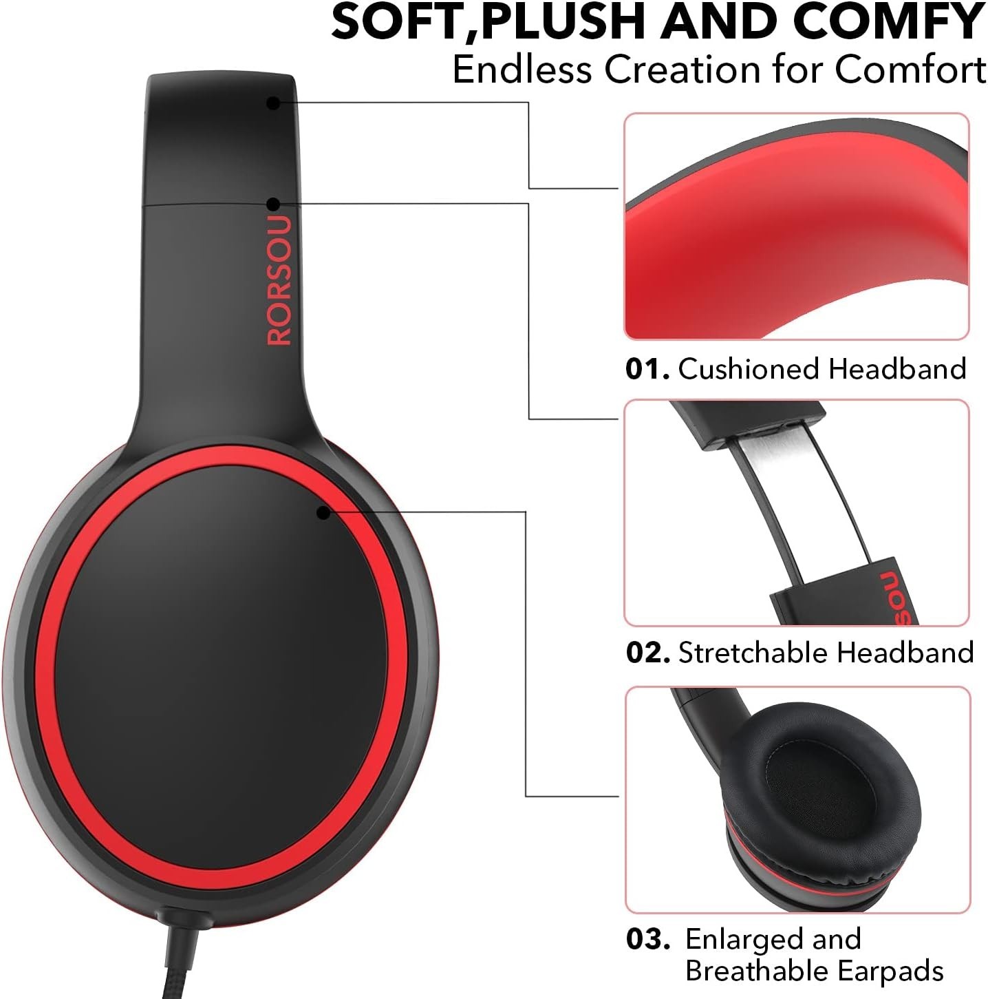 Over-Ear Wired Headphones with Microphone and Noise Isolation for Smartphones