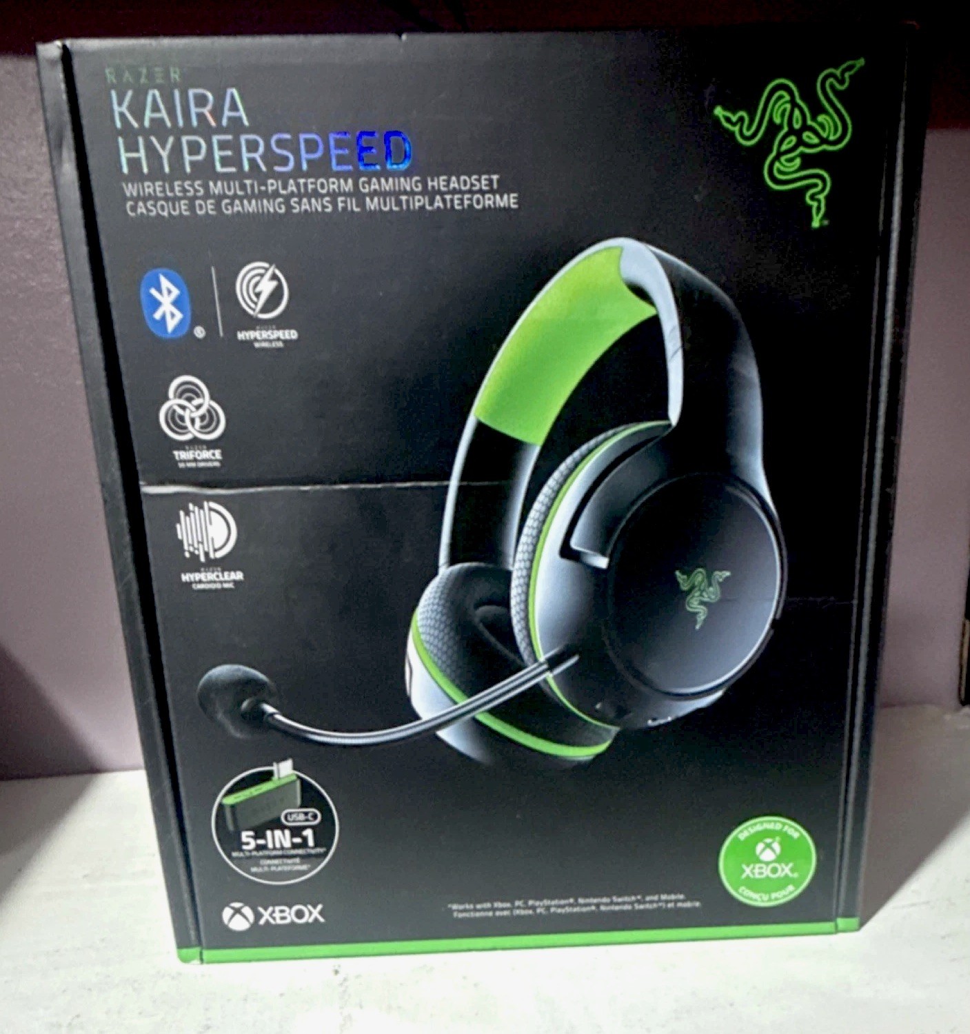 Razer Kaira HyperSpeed Wireless Gaming Headset for Xbox, PC, PS5- NEW