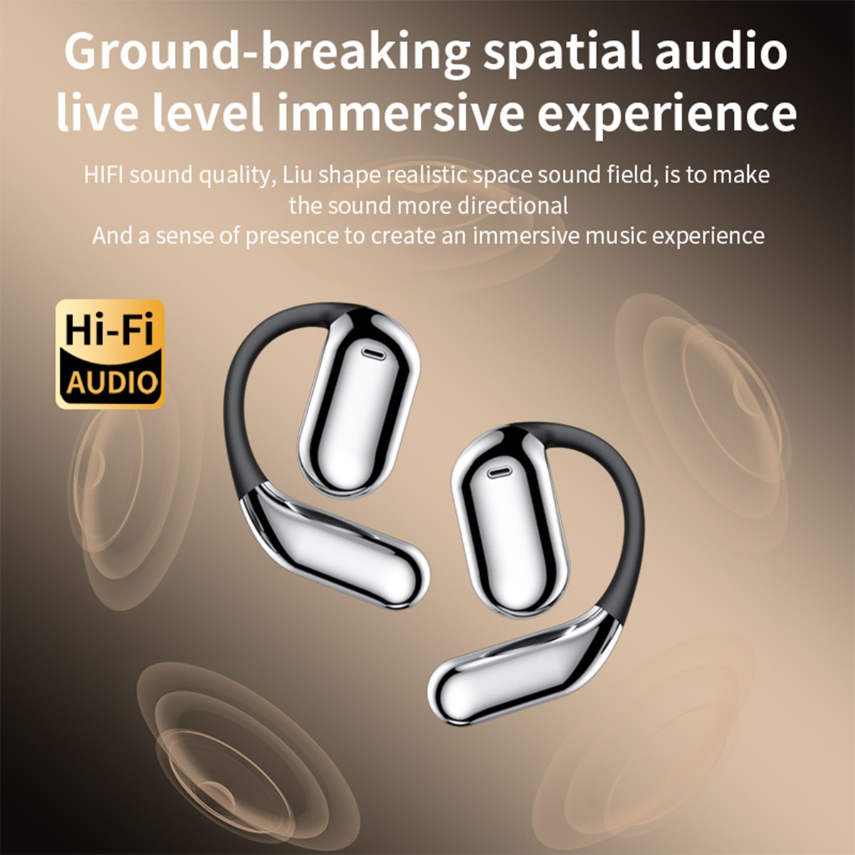 LED Over The Ear Earbuds Xp2 True Wireless Open Noise Cancelling Earphones BT5.4
