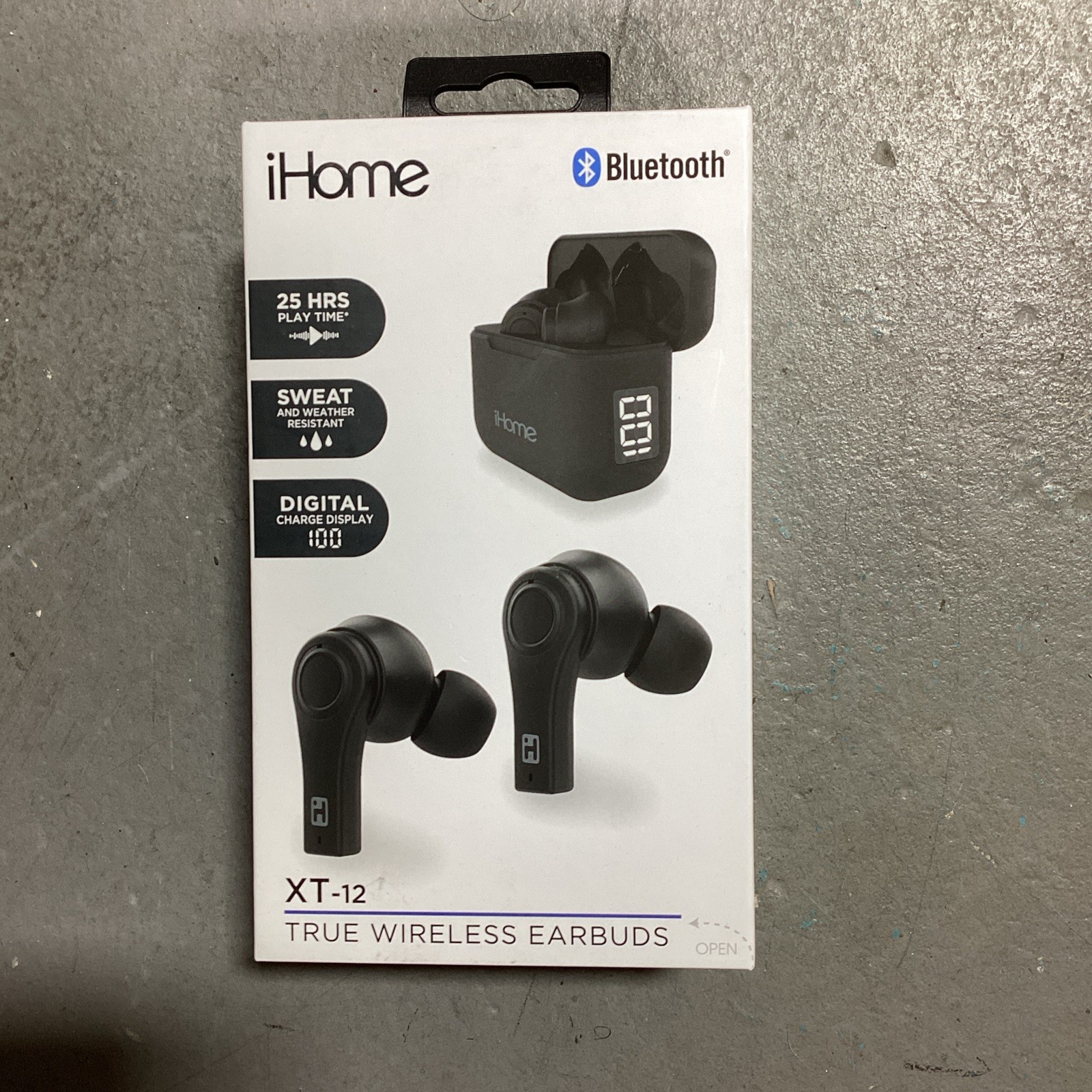 iHome Bluetooth HM-AU-BE-214-BK iHome True Wireless Earbuds XT-12 BLACK NIB