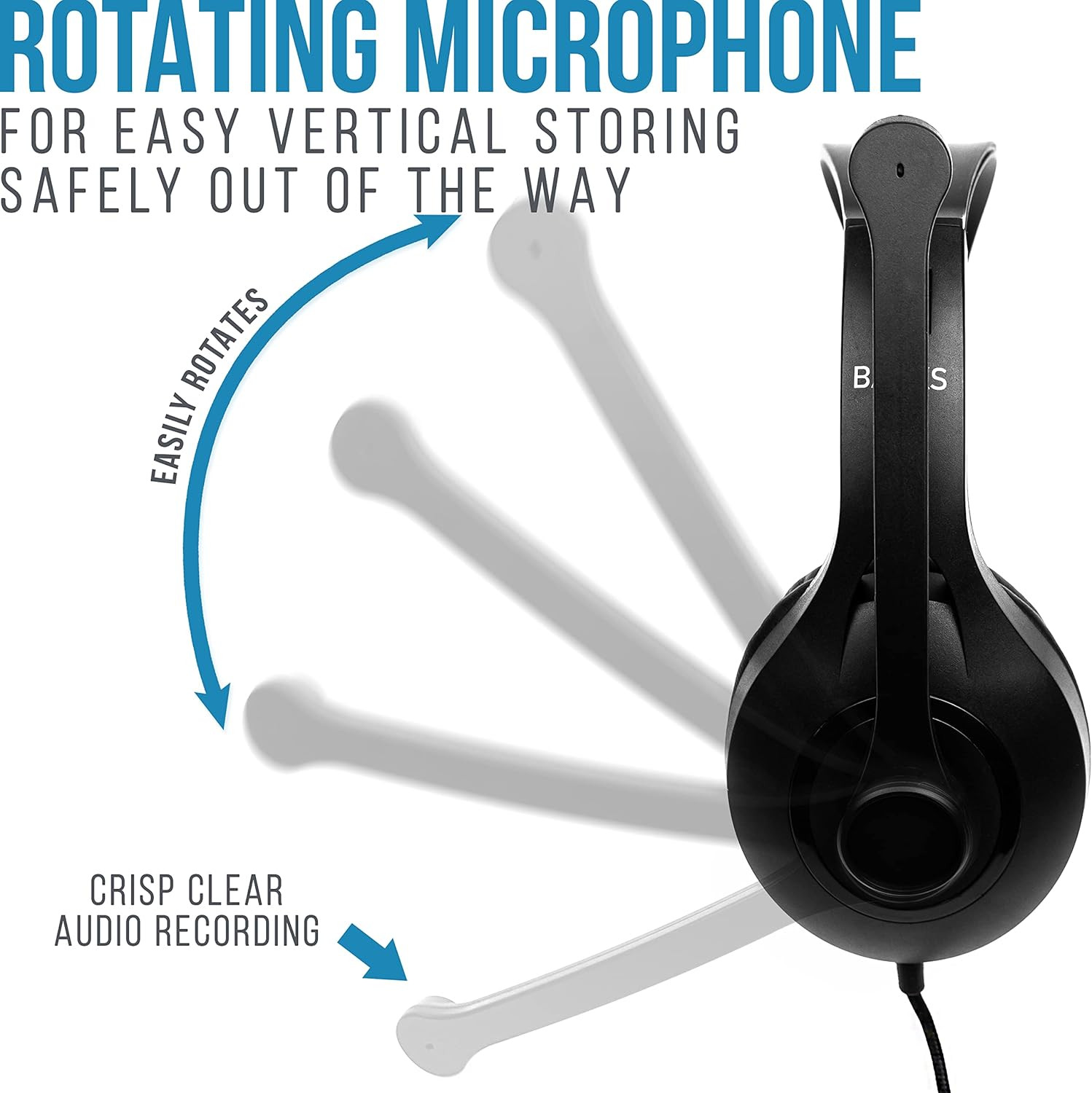 Classroom Headphones with Microphone (10 Pack) – On-Ear Bulk Headphones with Mic