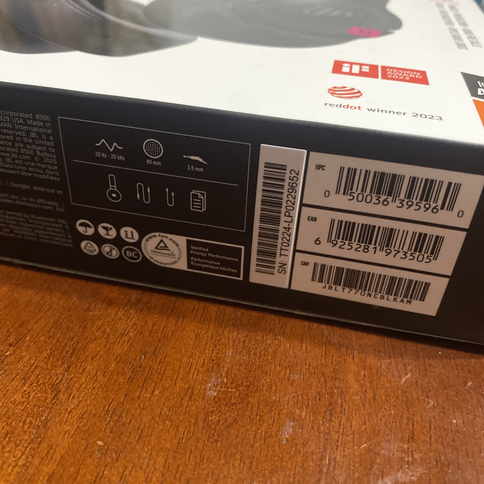 JBL Tune 770NC, Adaptive Noise Cancelling Wireless Over-Ear Headphones NEW