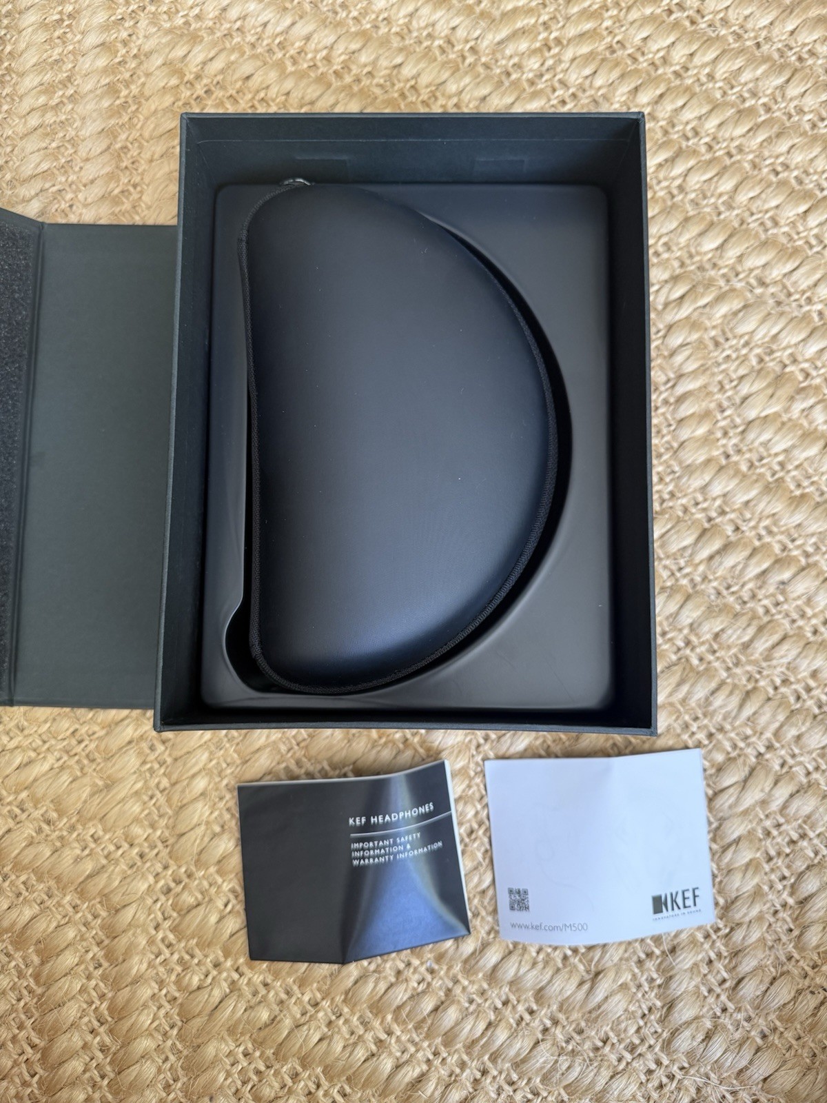 KEF M500 Hi-Fi On-Ear Wired Headphones Black/Silver
