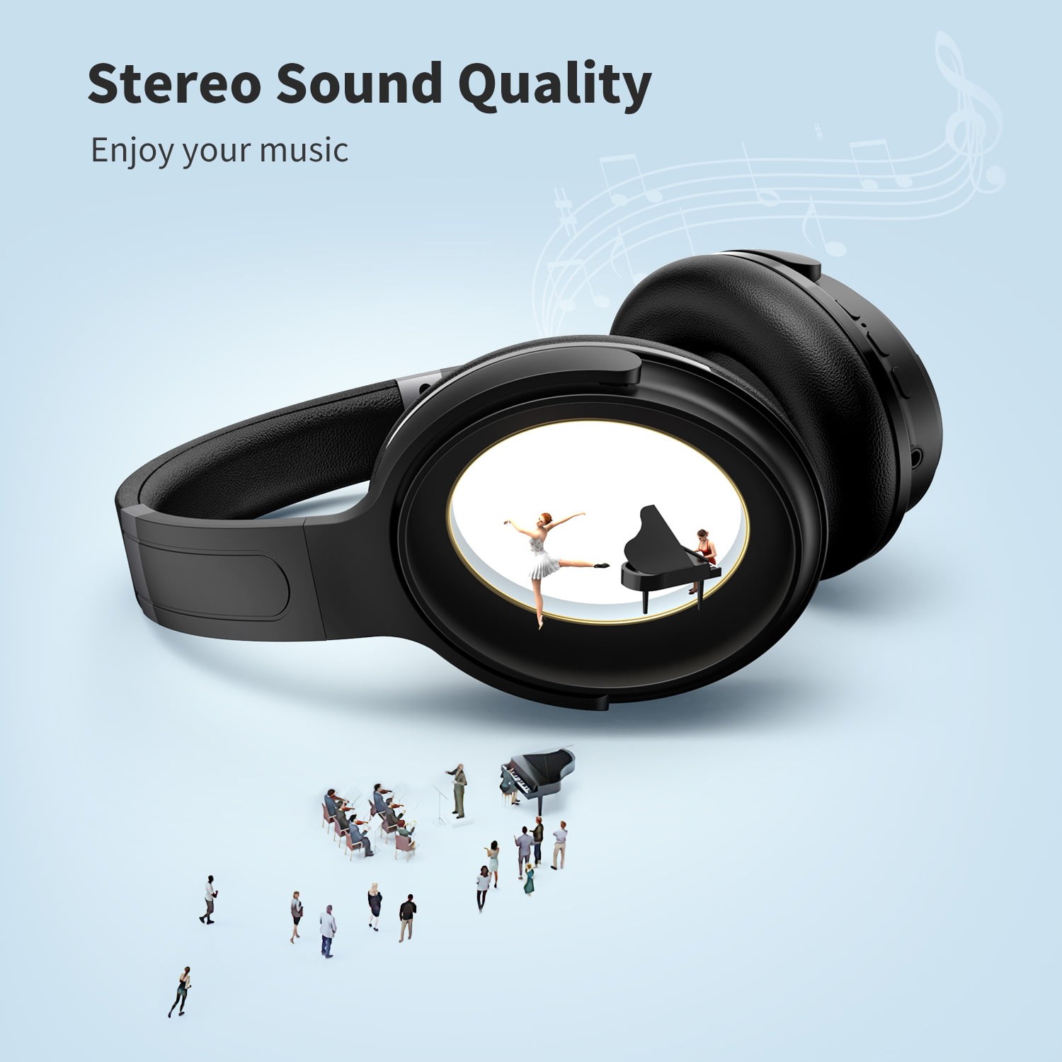 VILINICE Hybrid ANC Headphones Wired Wireless 40mm Stereo Built-in Microphone