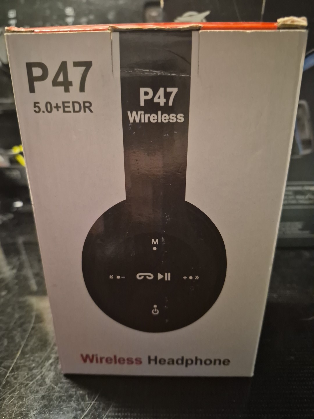 P47 Black Wireless Bluetooth Headphones with Noise Cancelling Over-Ear Earphones
