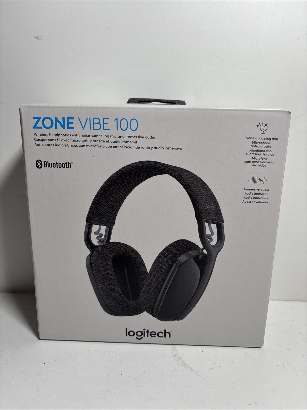 Logitech Zone Vibe 100 Wireless Bluetooth Noise Canceling Headphones Graphite