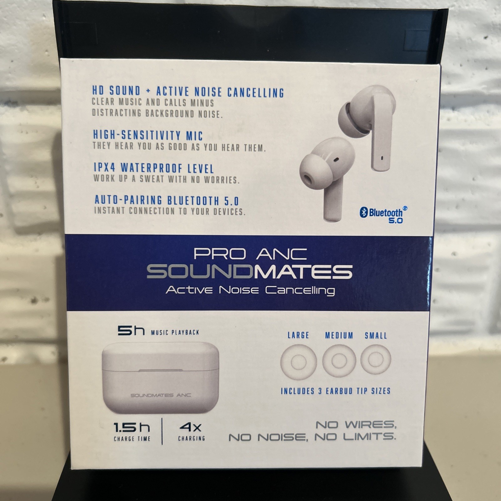 Pro Anc Sound Mates Wireless Earbuds Noise Canceling, Sweat Resist, 5 Hour Music