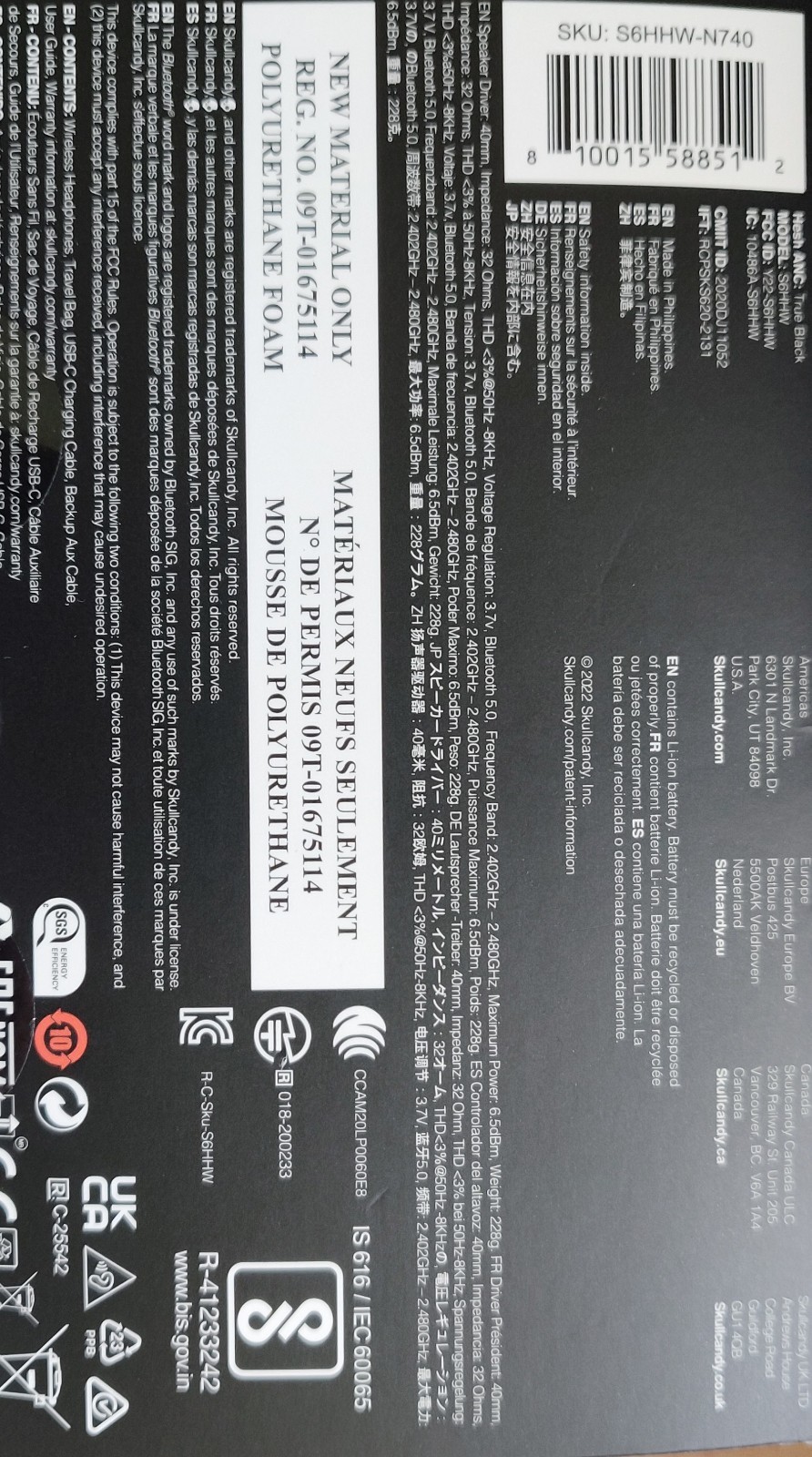 Skullcandy Hesh ANC New In Box Wireless Simplicity with Noise Cancelling
