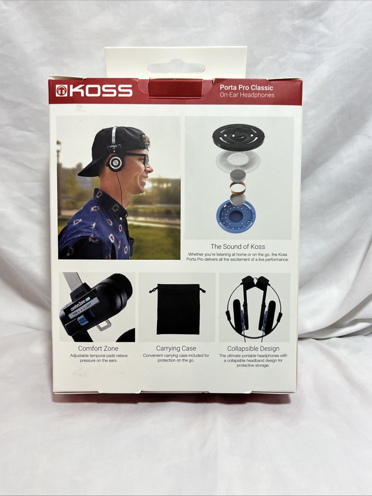 New Koss Porta Pro Classic On-Ear Headphones, Retro Style, 3.5mm Wired Plug