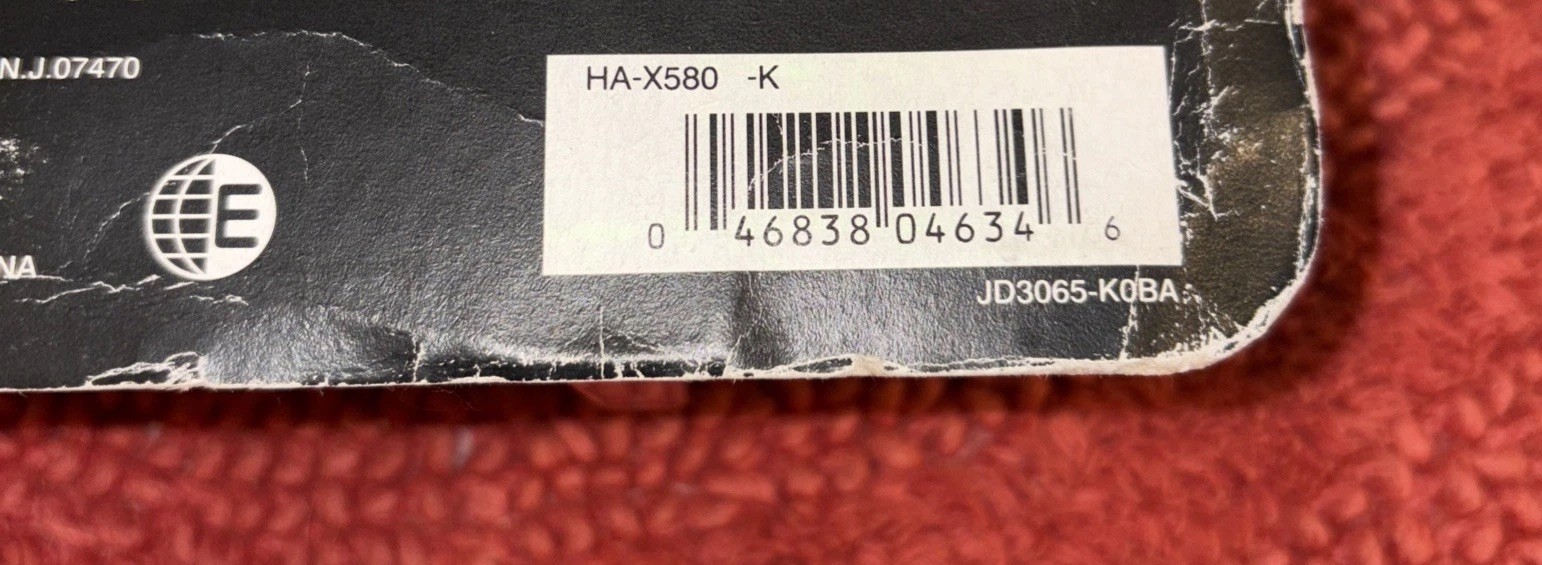 JVC HA-X580 DJ Style Deep Bass Stereo Headphones w/ 3.5mm Jack, 107dB, 32🧲 NIB
