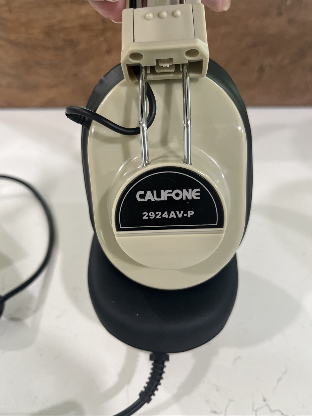 Vintage Califone 2924AV-P Mono Headphones 6’ coiled cord and 1/4″ Plug -untested