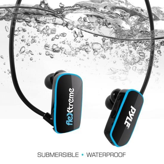 Pyle Flextreme PSWP14BK Waterproof MP3 Player Headphones 8GB HEADSET ONLY Open B