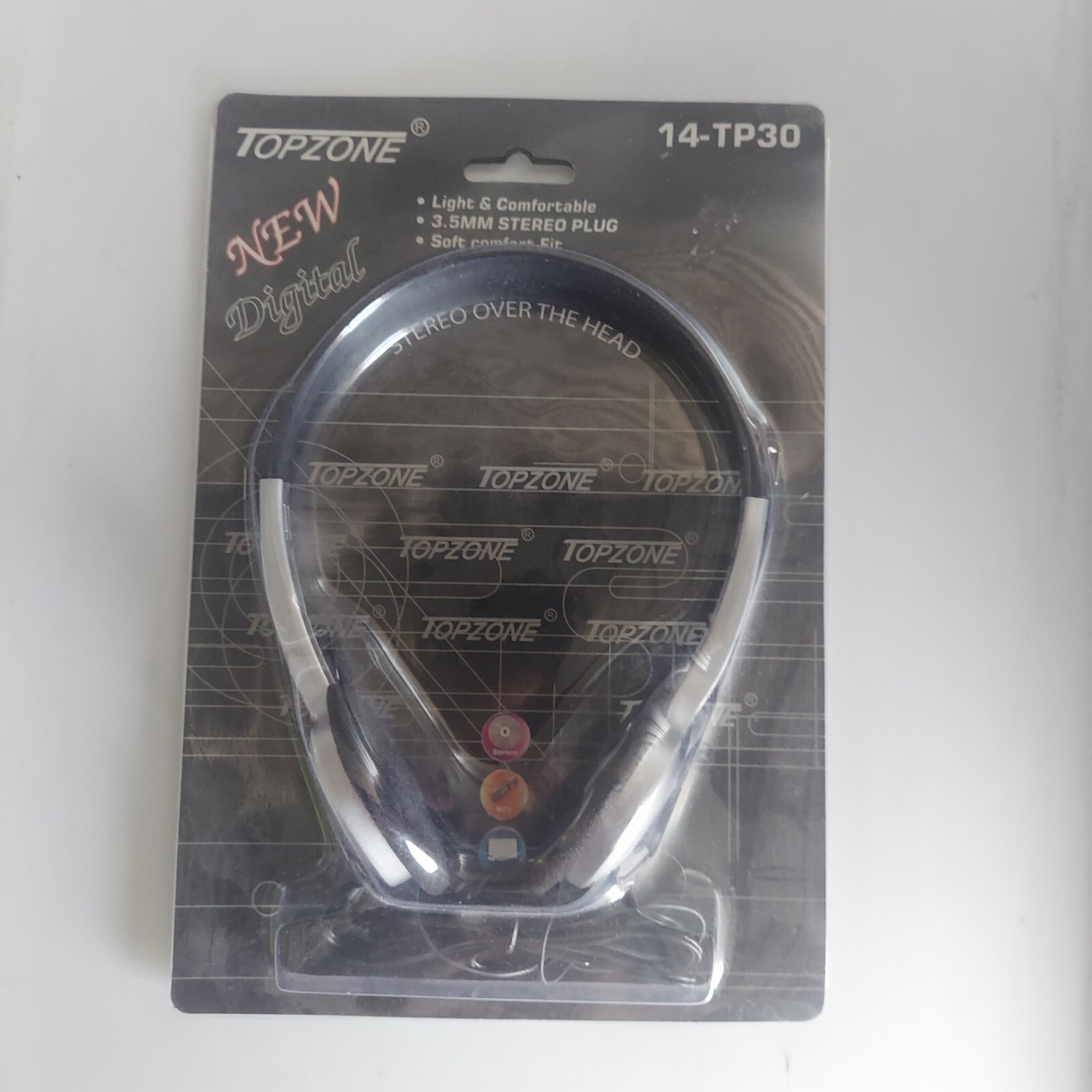 Vintage Topzone New Digital Stereo Headphones 14-TP30