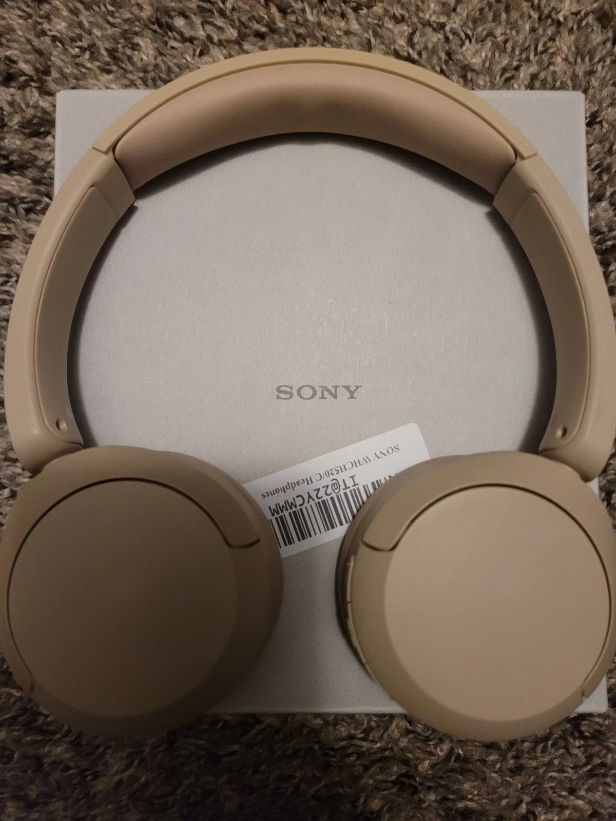 Sony WH-CH520 On-Ear Wireless Bluetooth Headphones – 50H Battery, Mic, Beige