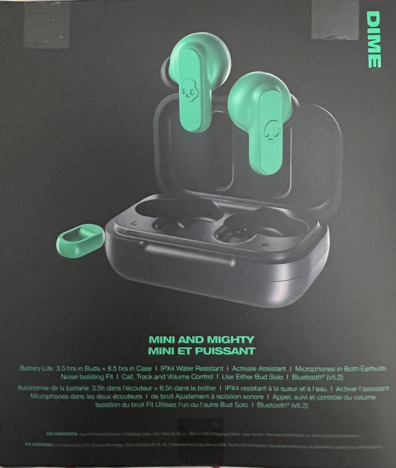 Skullcandy Dime True Wireless Earbuds Bluetooth Noise Cancelling Green. New!