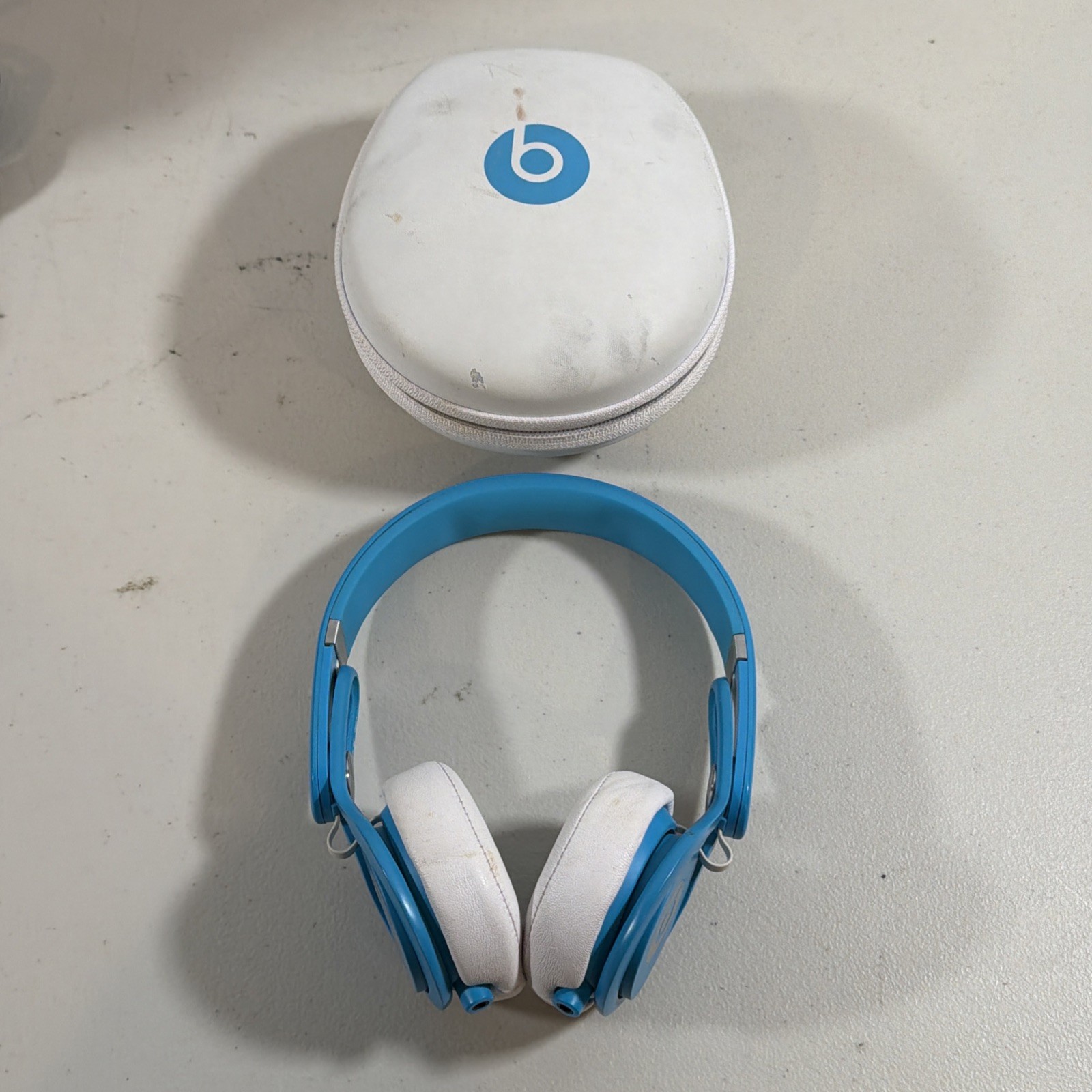 Beats Mixr Wired On-Ear Headphones Blue White – SEE DESCRIPTION.
