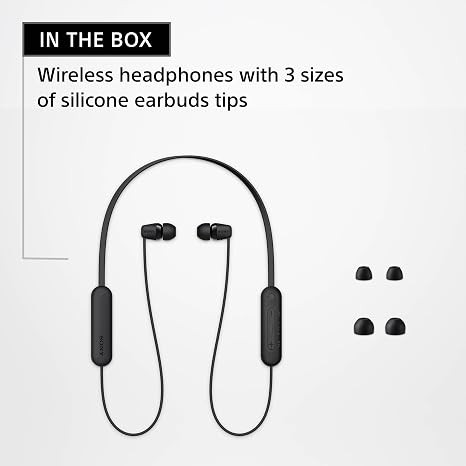 Sony WI-C100 Wireless in-Ear Bluetooth Headphones with Built-in Microphone,White
