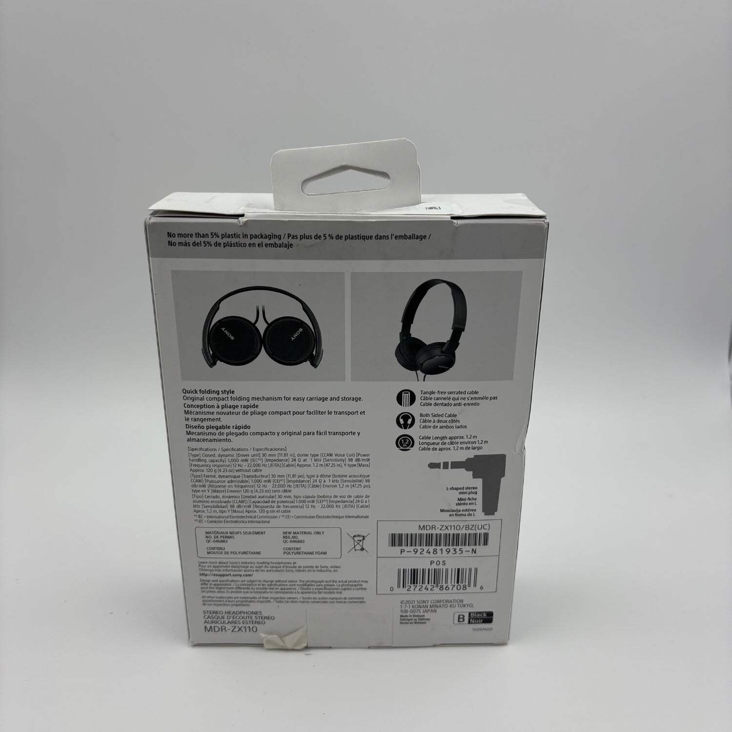 New Sony MDR-ZX110 Stereo Headphones