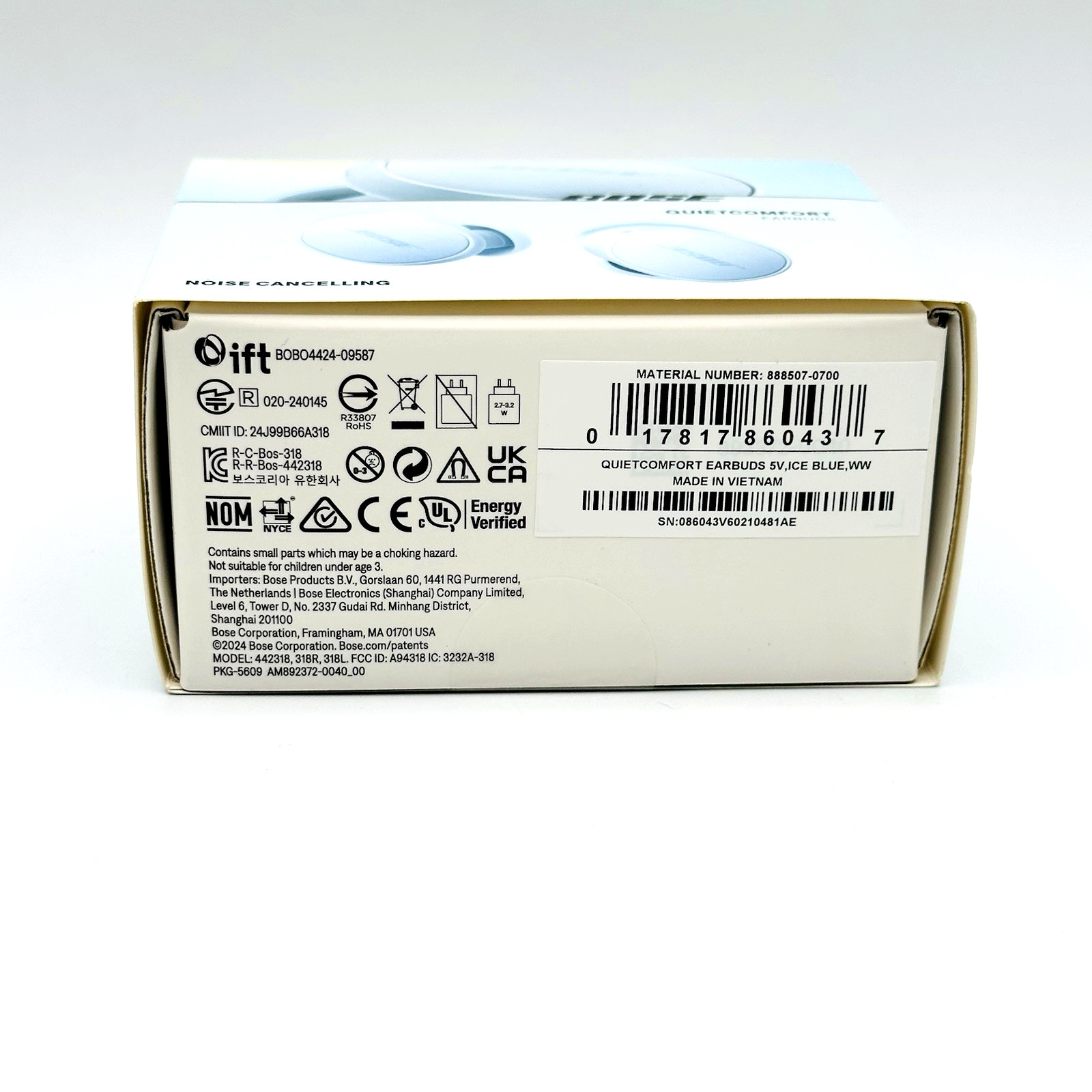 Bose QuietComfort Wireless Bluetooth Earbuds – Ice Blue – 888507-0700 – New