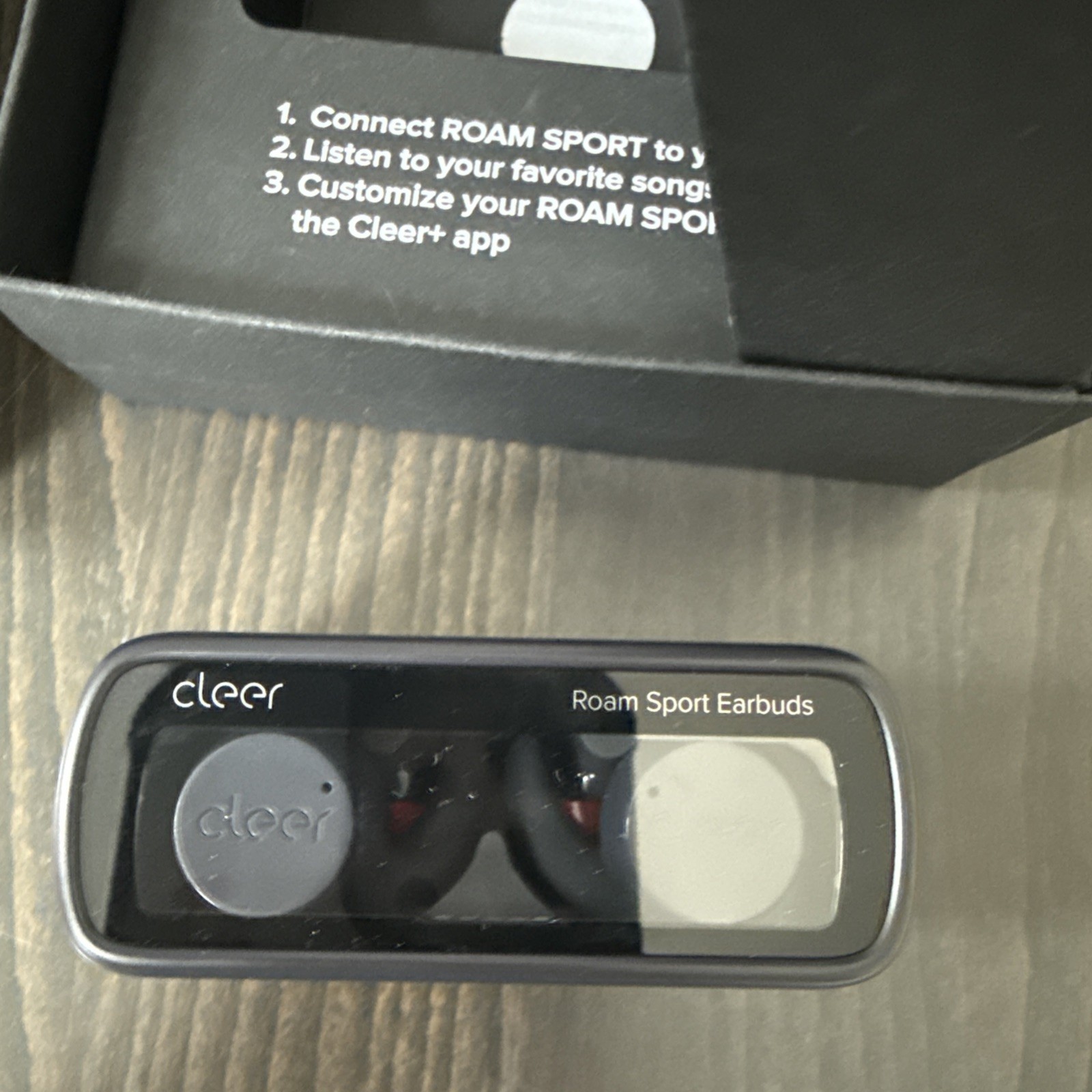 Cleer Roam Sport Bluetooth In-Ear Earbuds Double Earpieces Black w/ Case