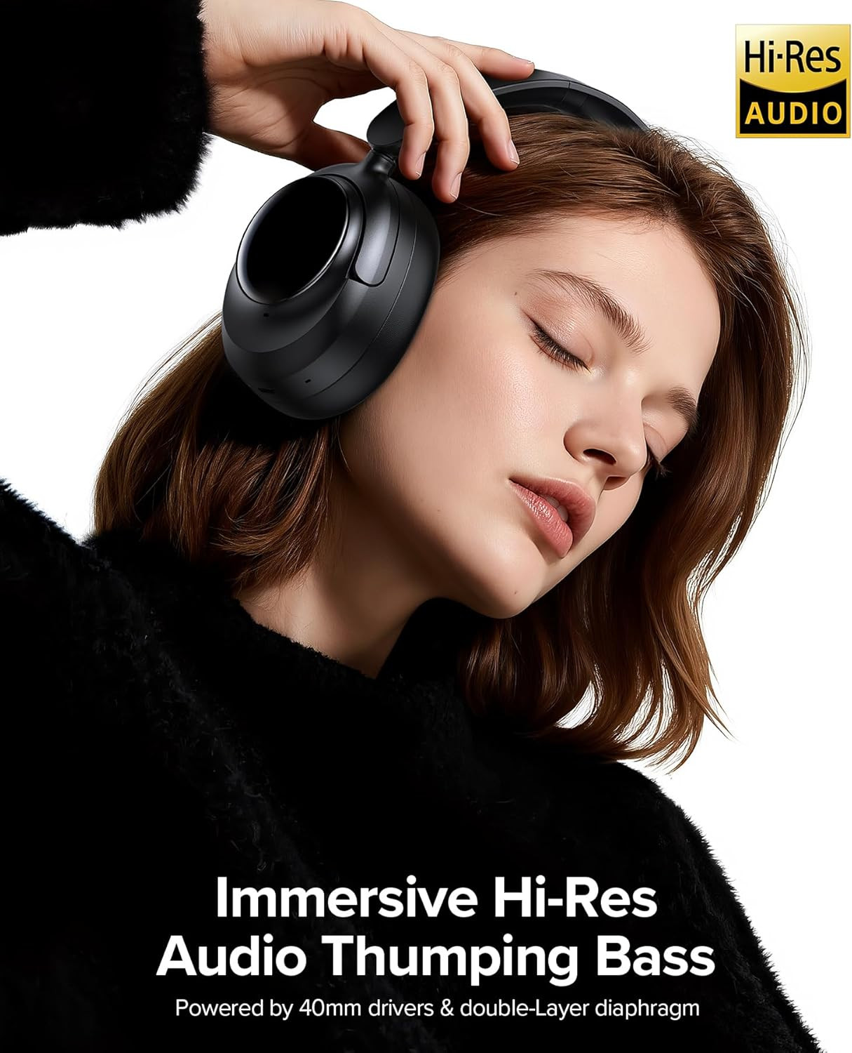 Hybrid Active Noise Cancelling Headphones, Bluetooth 6.0 Wireless Headphones ove