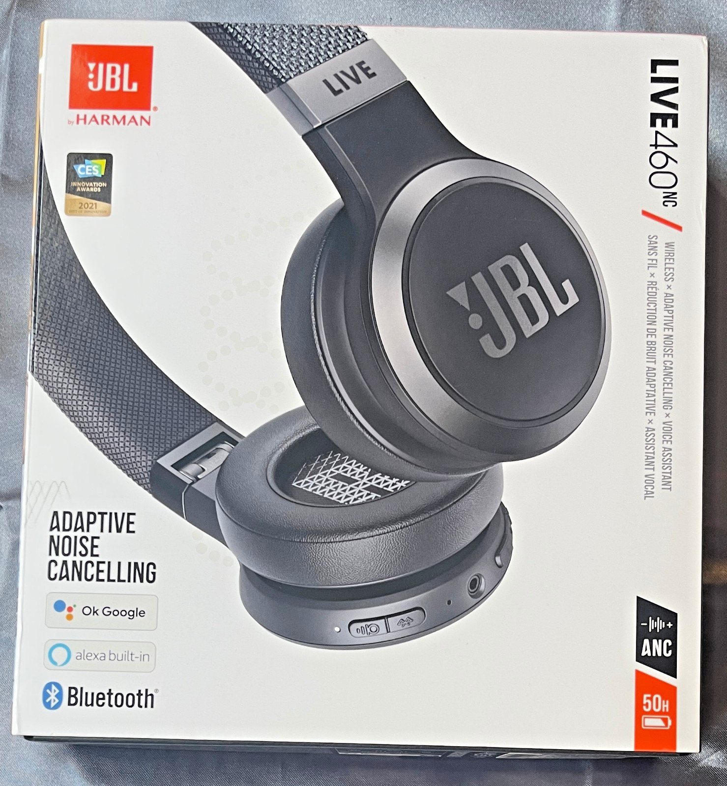 JBL Live 460NC Wireless On-Ear Noise-Cancelling Headphones- Black – NEW & SEALED