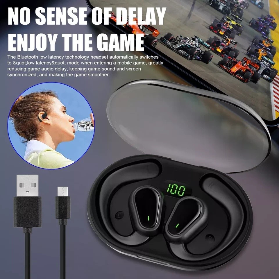 TWS Bluetooth 5.3 Headset Wireless Earphones Earbuds Stereo Headphones Ear Hook