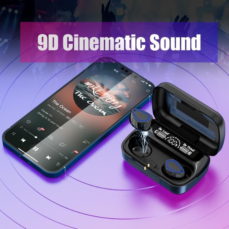 Wireless Earbuds Bluetooth 5.3 Headphones, Long Playing time One size, Black