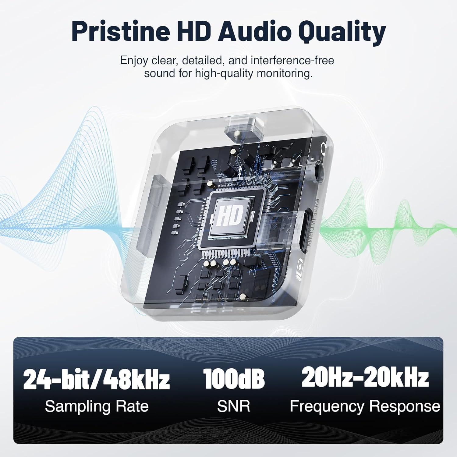Wireless In-Ear Monitor System with 2 Receivers for Live Sound & Studios