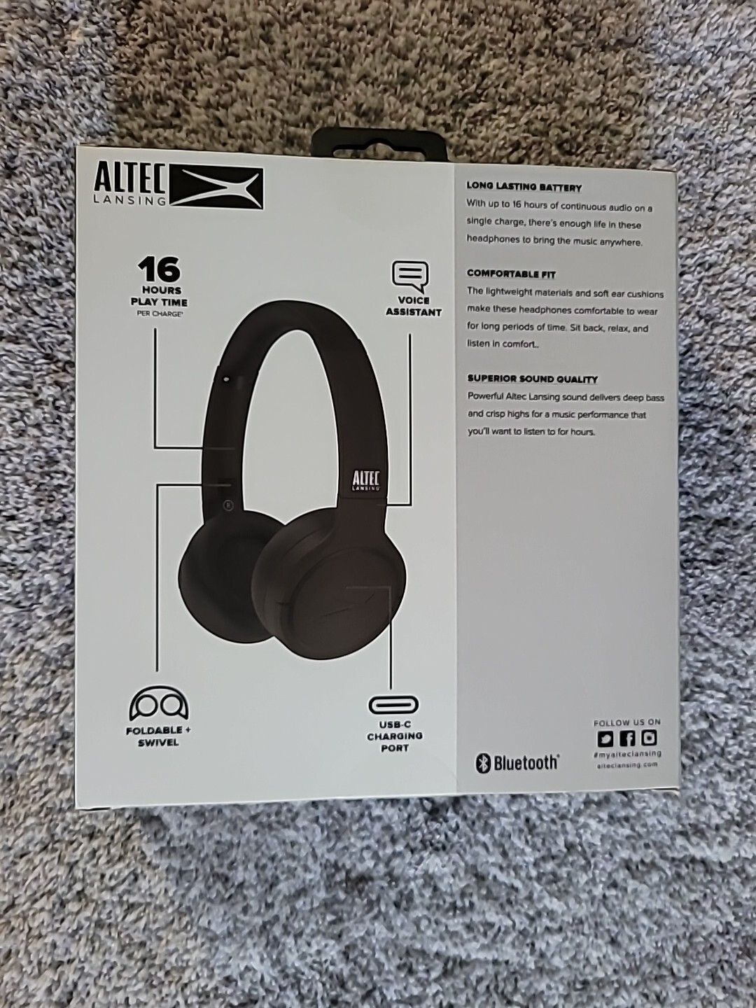 Altec Lancing Nanophones Ear Wireless Headphones 16 Hours