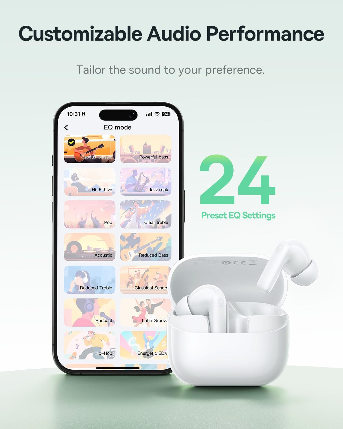 Bass BP1 NC Hybrid Active Noise Cancelling Wireless Earbuds, 12Mm Super-Bass Dri