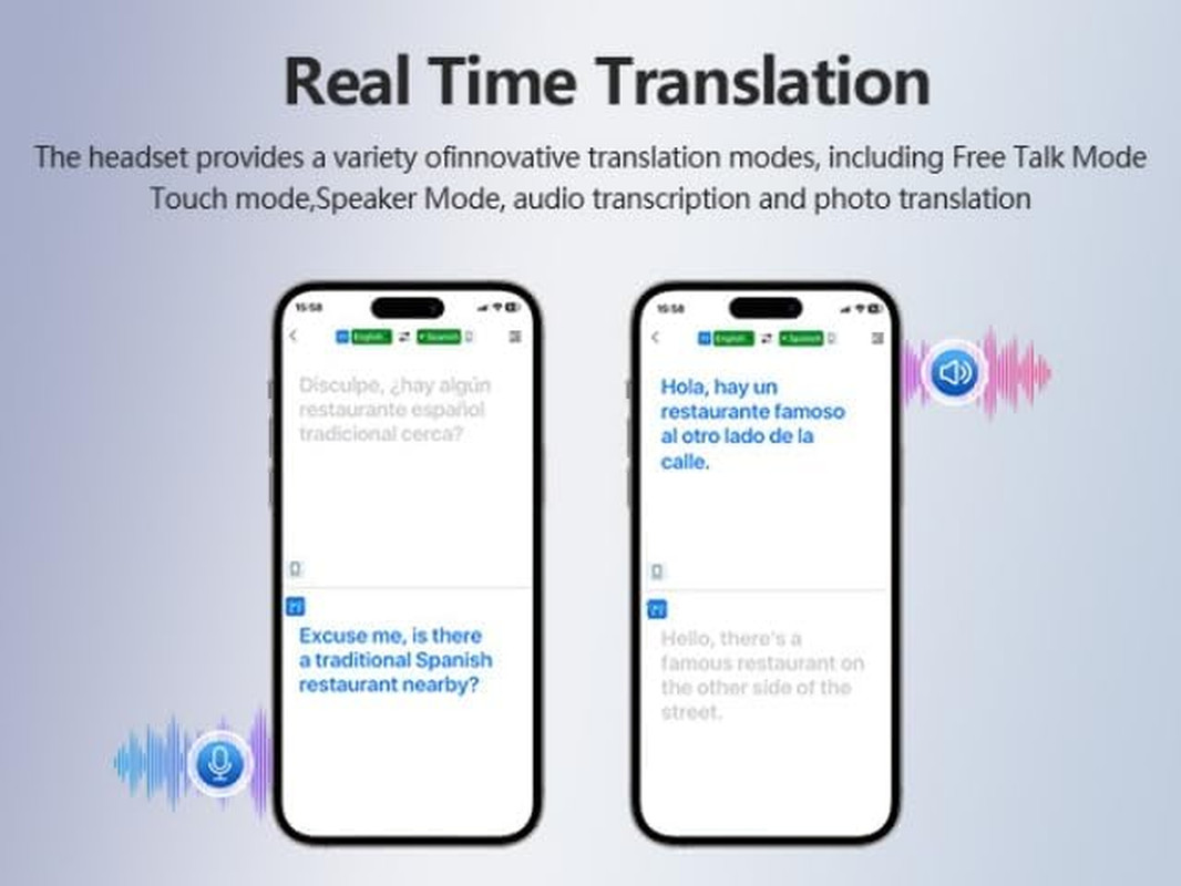 AI Translation Earbuds Real Time, 144 Language Translator Earbuds with APP Compa