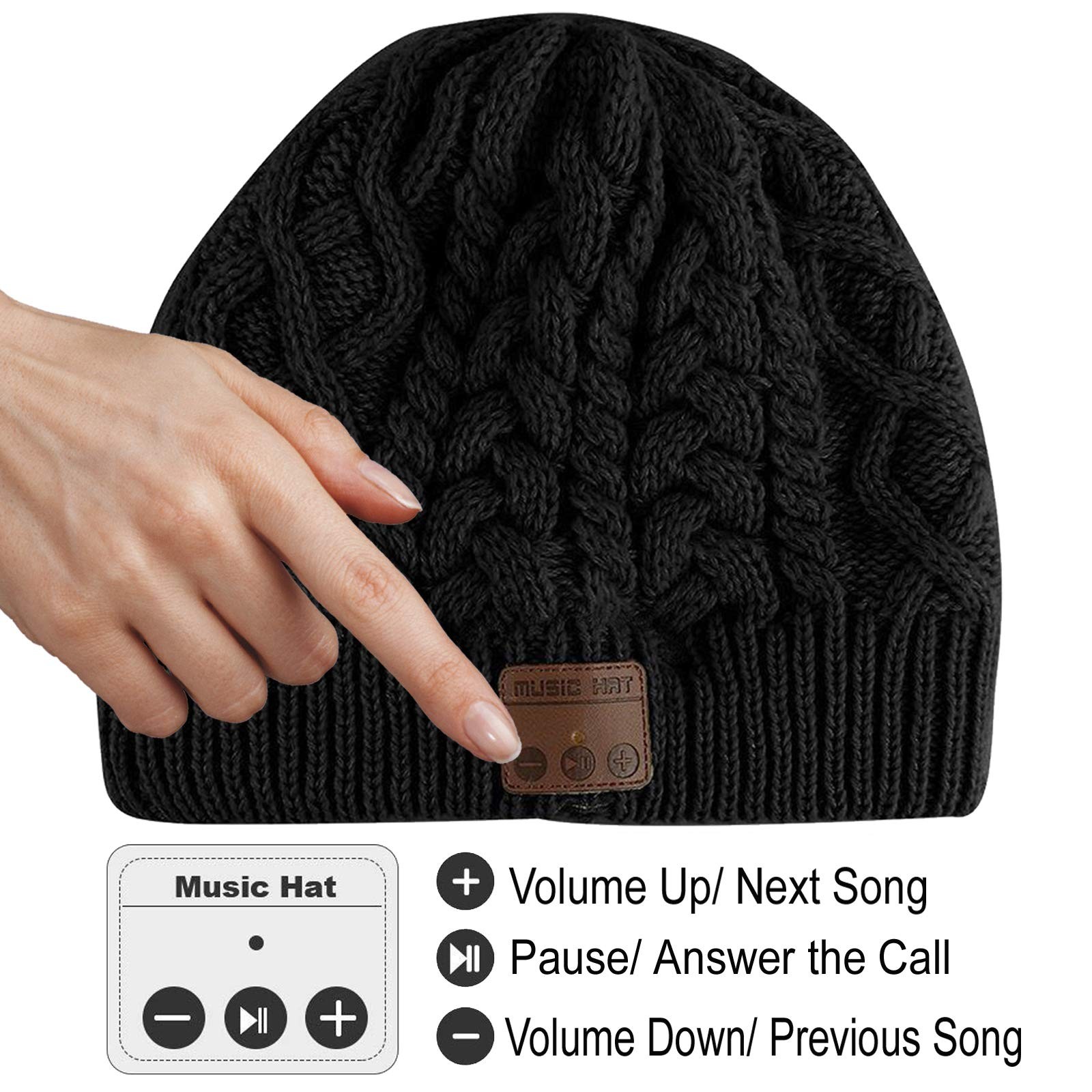 Wireless Music Hat Beanie for Men Women Wireless Headset Headphones Audio Boy…