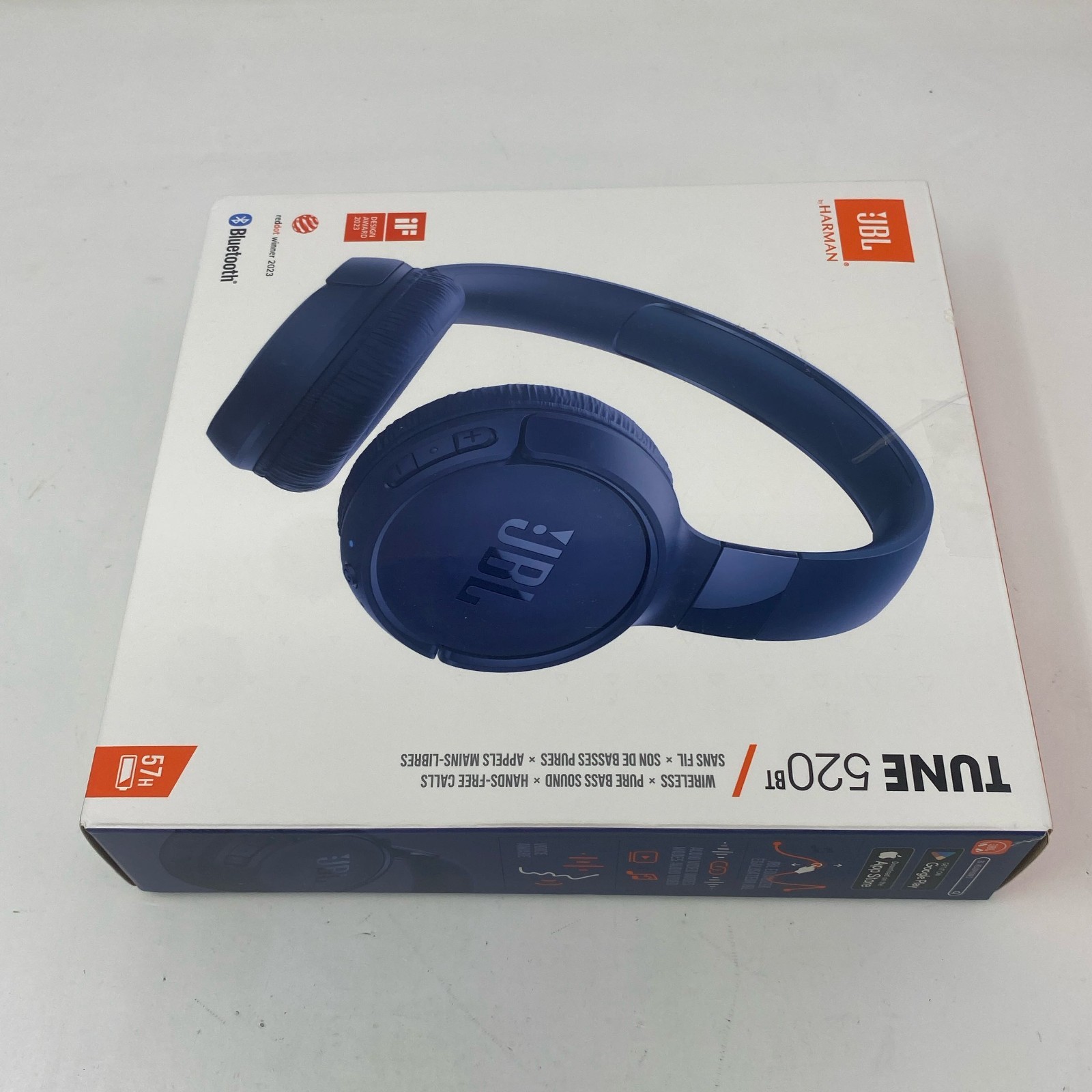 JBL Tune 520BT Wireless On-Ear Headphones Navy Blue