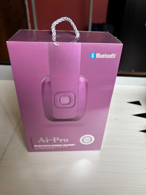 AiPro-200 Plus Dual Bluetooth Stereo Headphones Purple Wireless Headset Premium