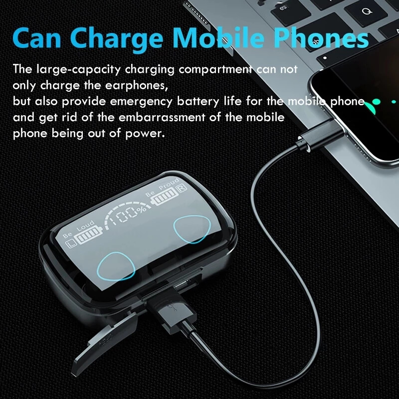 TWS Bluetooth 5.1 Earphones 9D Stereo Sports Waterproof Earbuds Headsets 3500mAh