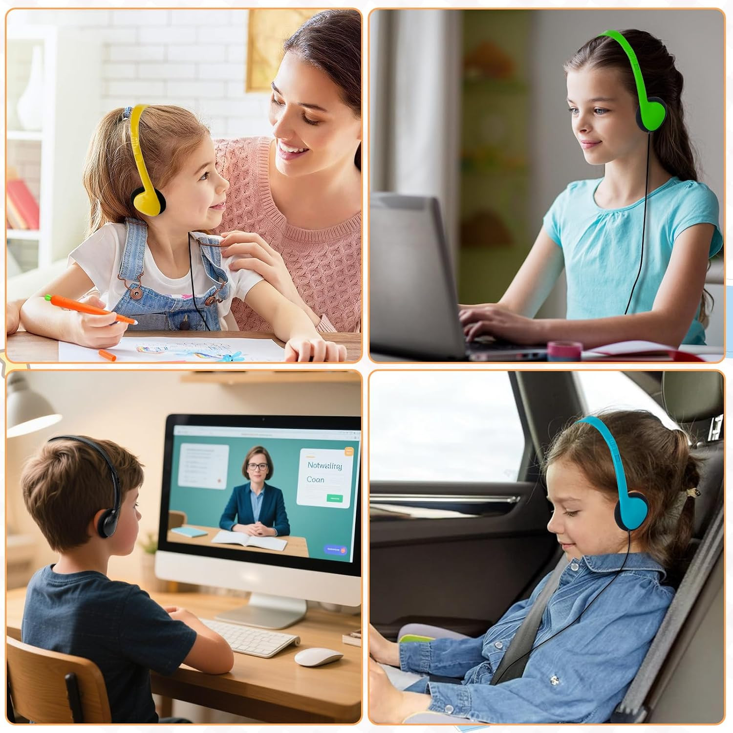12 Pack USB C Headphones Bulk for Classroom School Kids,Wired | USB Type C Headp