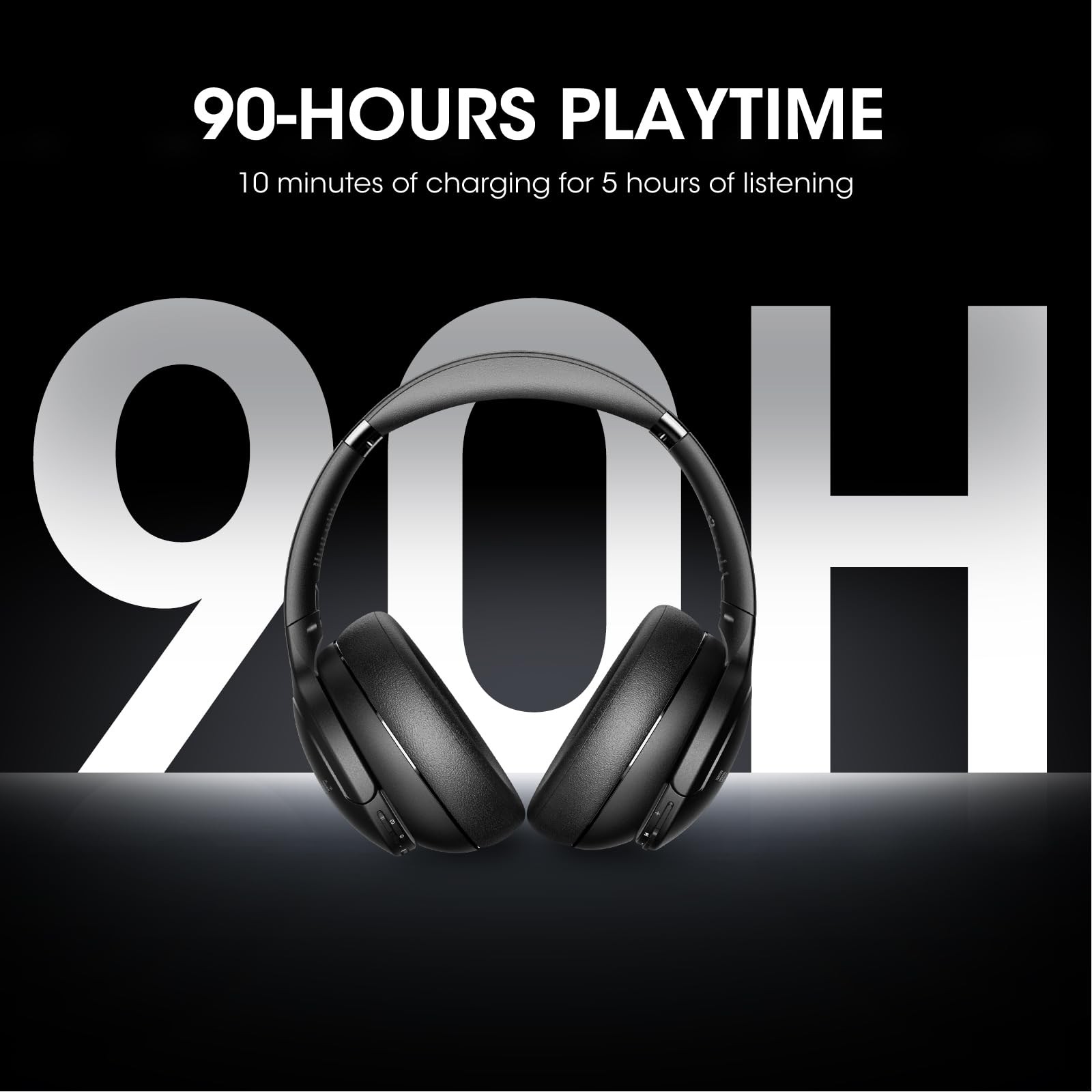 DOQAUS LIFE 4 Bluetooth Headphones Over Ear 90 Hours Playtime Premium Sound