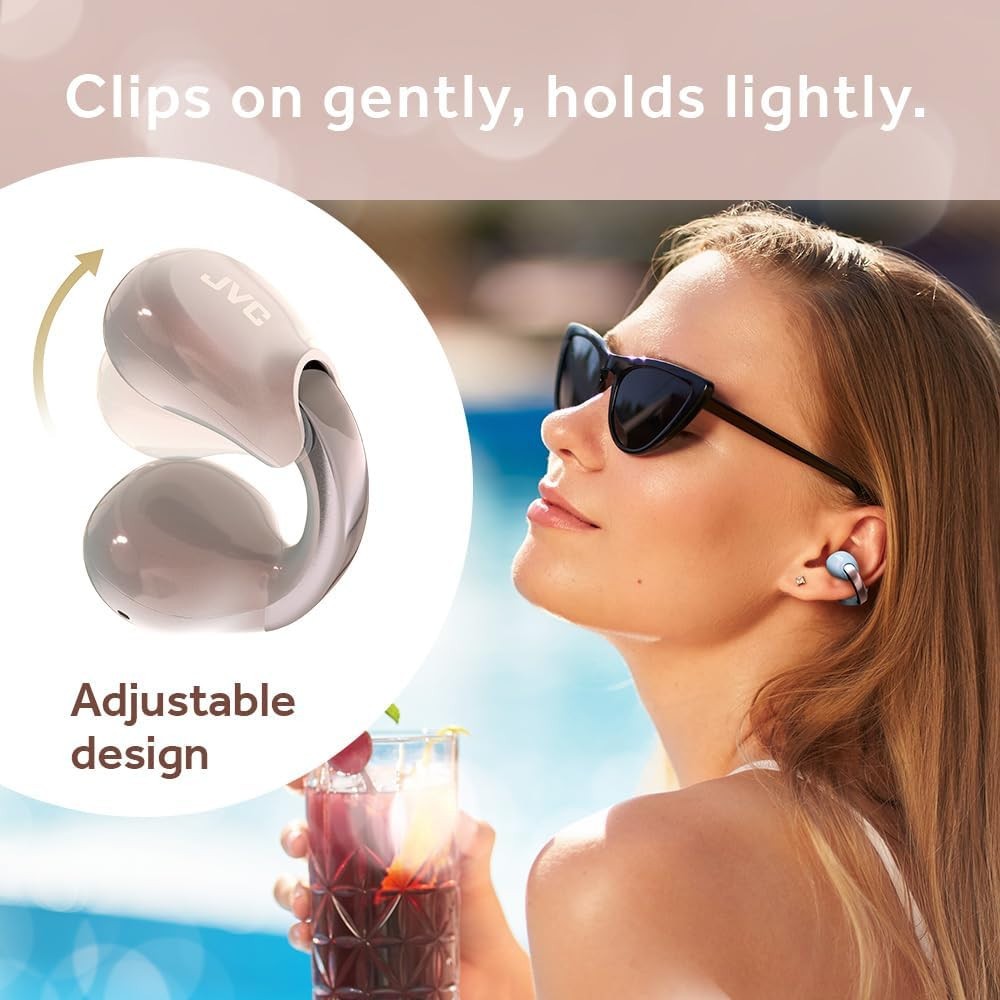 JVC Nearphones Pearl Edition, Earcuff True Wireless, Comfy Fit, Sand Peach